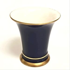 Vtg Unterweissbach 3" Cobalt Blue with Gold Trim Bud Vase
